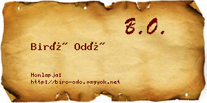 Biró Odó névjegykártya